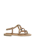 CafèNoir sandalo da donna in pelle scamosciata con gioiello C1GE5420 M005 tortora