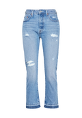 Levi's 501 Original Cropped 362000248 Light Indigo Destructed - Jeans Donna Vita Alta Caviglia