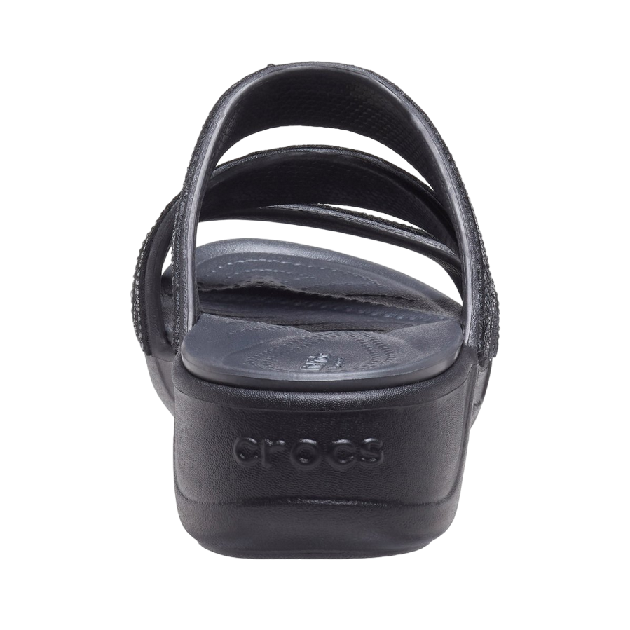 Crocs sandalo da donna Boca Sequin Strappy Wedge W 207645-BLK nero