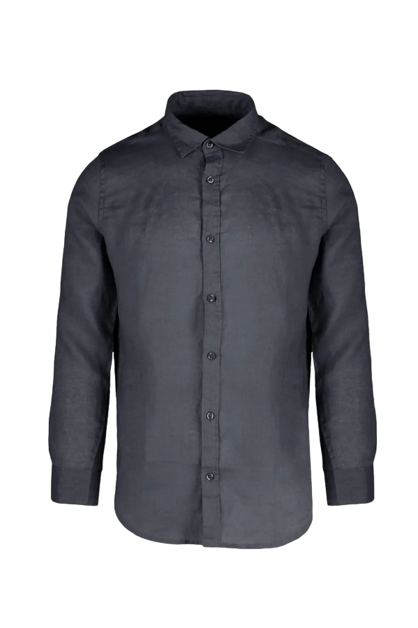 Censured camicia da uomo manica lunga in lino SM6437TLICA 20 blu