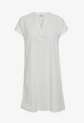 b.young Vestito da donna con scollo a V misto lino Byfalakka V Neck Dress 20811336 114800 off white
