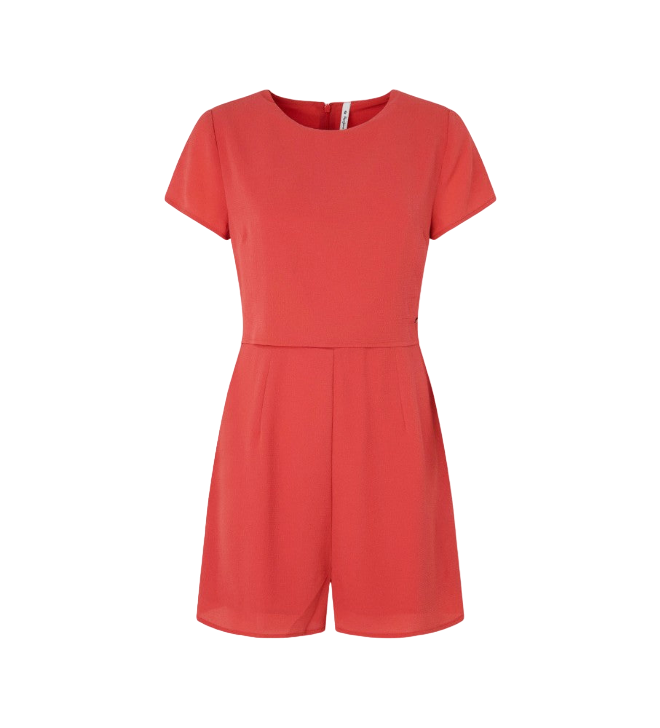Pepe Jeans Tuta corta casual da donna in tessuto crepe Pernella PL230442 217 rosso