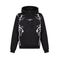 Phobia felpa da uomo con cappuccio con stampa fulmini grigi PH00411GRIGIO nero