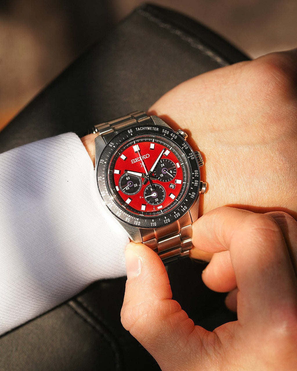 Seiko Prospex Speedtimer Solar Chronograph – Movimento Quarzo Solare, Rosso e Nero, 41,4mm – Cod. SSC927P1