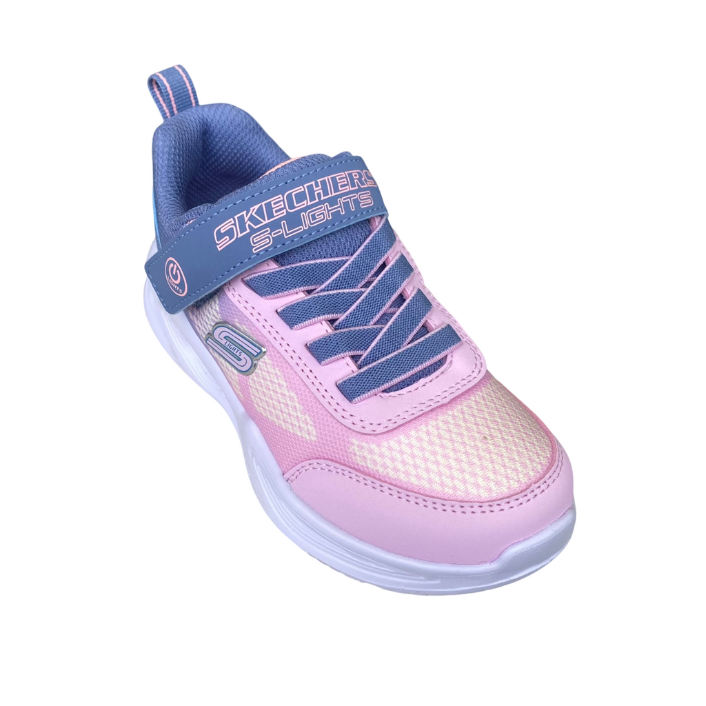 Skechers Sneakers Bambina S-Lights Sola Glow Ombre Deluxe 303714L/GYLP Grigio Rosa