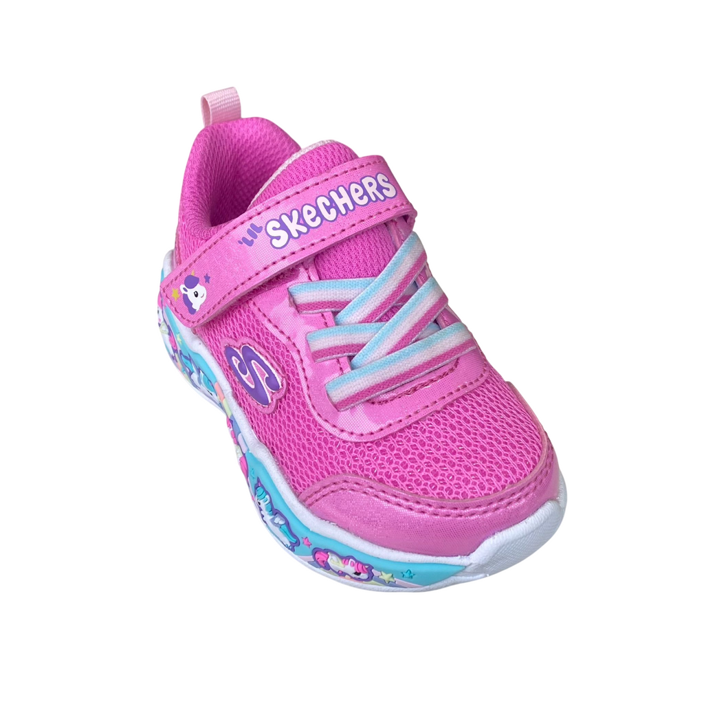 Skechers scarpa da ginnastica da bambina con laccio elastico e velcro Play Scene Fun Squad 303158N/PKMT rosa