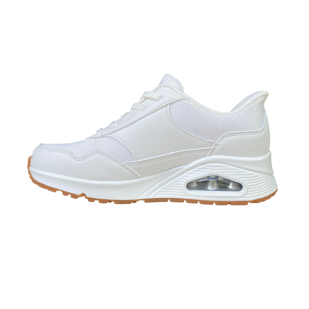 Skechers scarpa sneakers da donna Slip-ins Uno Banksia 177117/WHT bianco