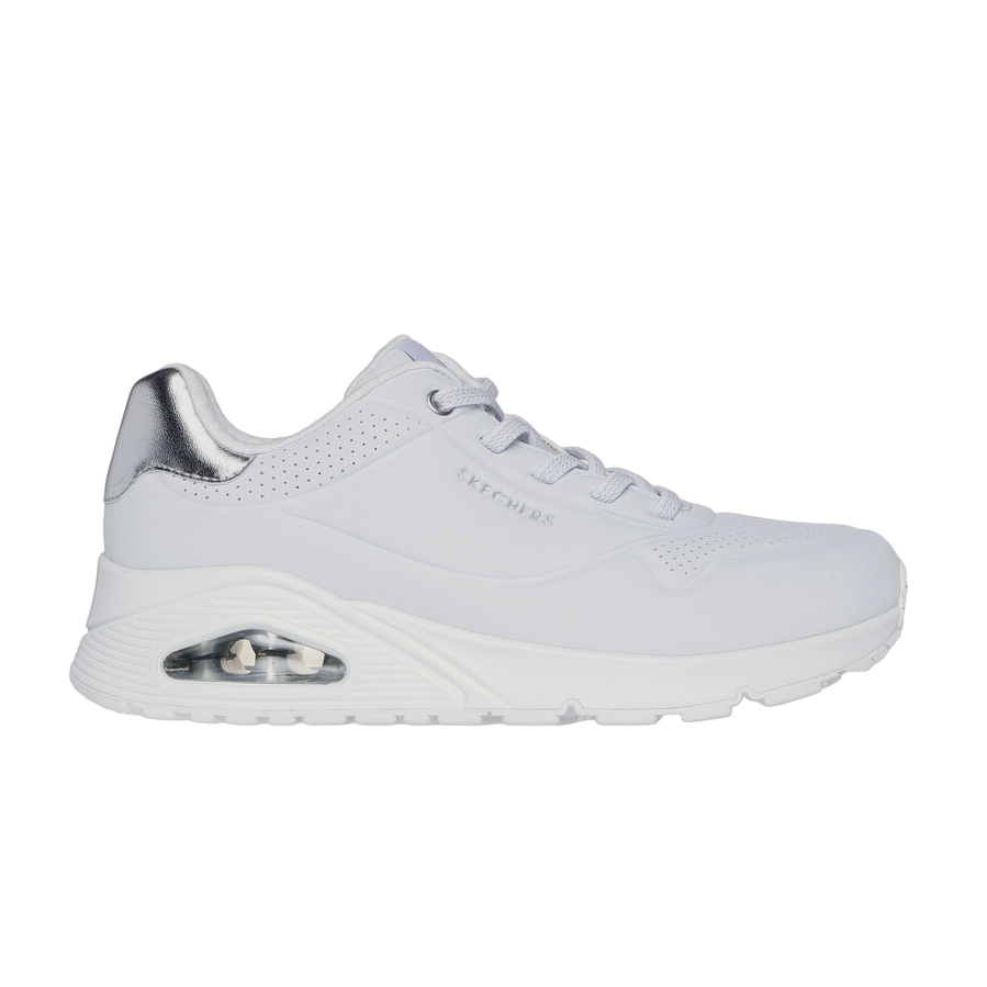 Skechers Uno Shimmer Away Lifestyle Sneakers Donna Bianco Argento - 155196/WSL