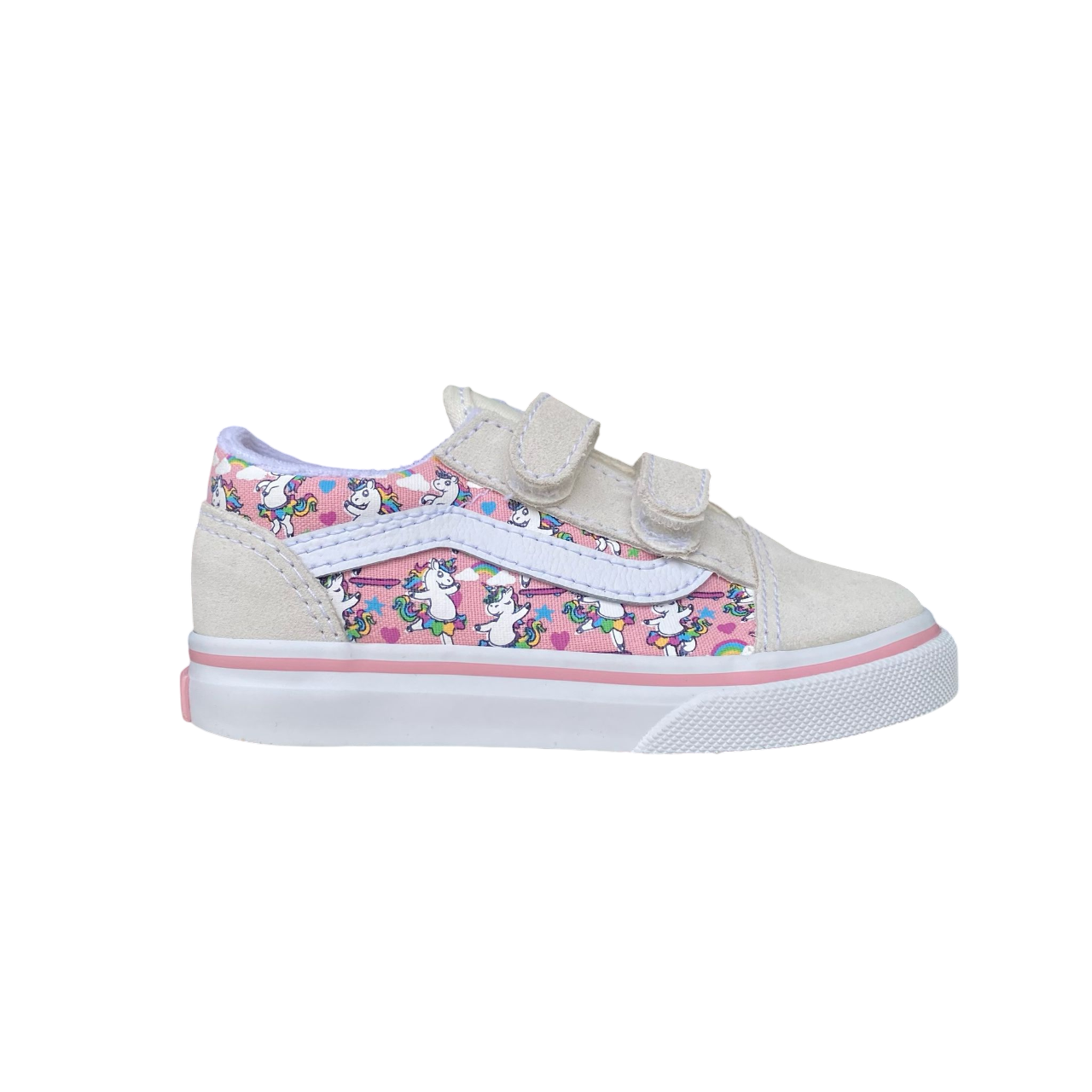 Vans Old Skool V Sneakers Bambina Bianco Rosa - VN0009RCCY71