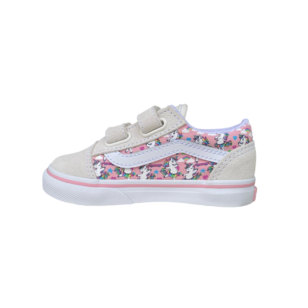 Vans Old Skool V Sneakers Bambina Bianco Rosa - VN0009RCCY71