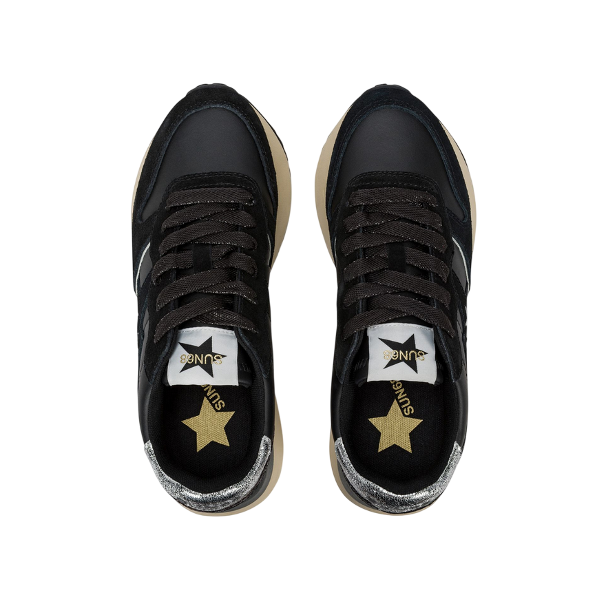Sun68 – Sneaker Big Stargirl Donna Z45222 11 Nero | Stile Running Glitter Urban, Comfort e Dettagli Laminati