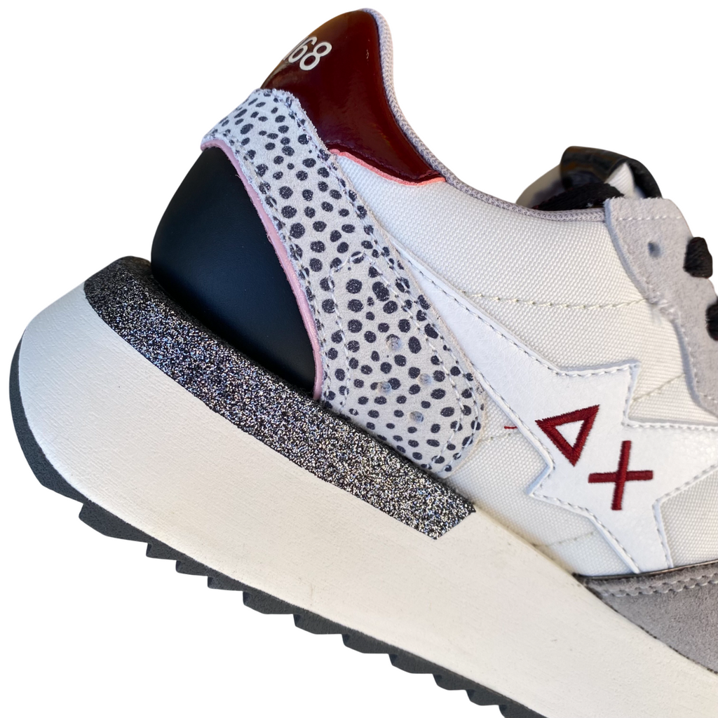 Sun68 – Sneaker Big Stargirl Donna in Nylon e Suede Bianco Panna Animalier | Dettagli Fashion, Stile Running e Comfort Metropolitano