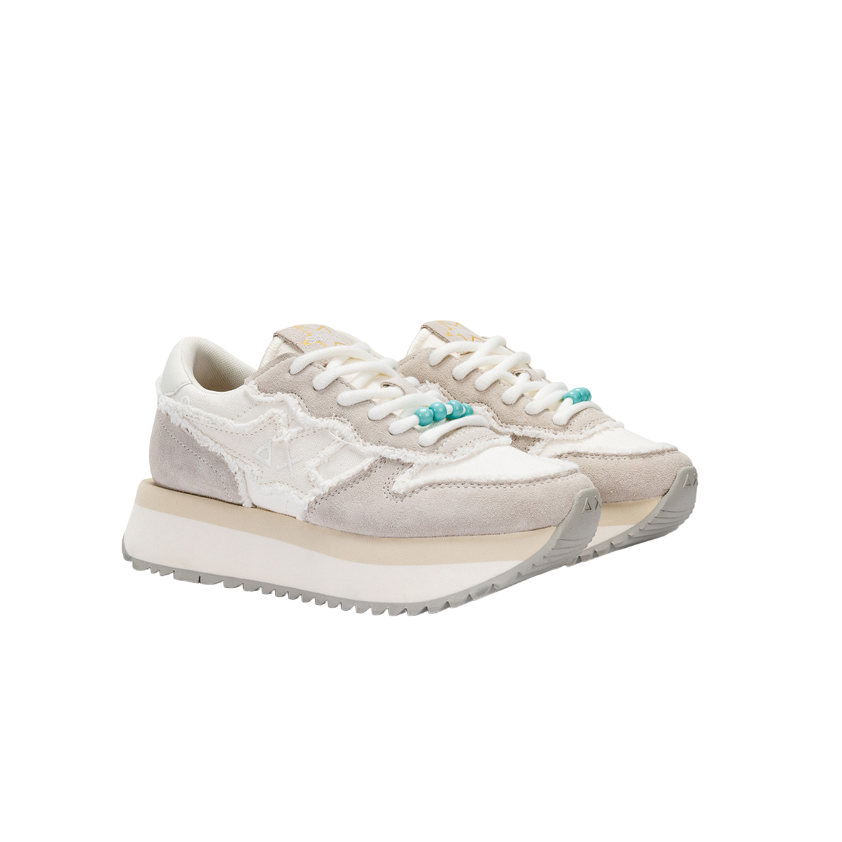 Sun68 scarpa sneakers da donna Big Stargirl Z34216 31 bianco panna