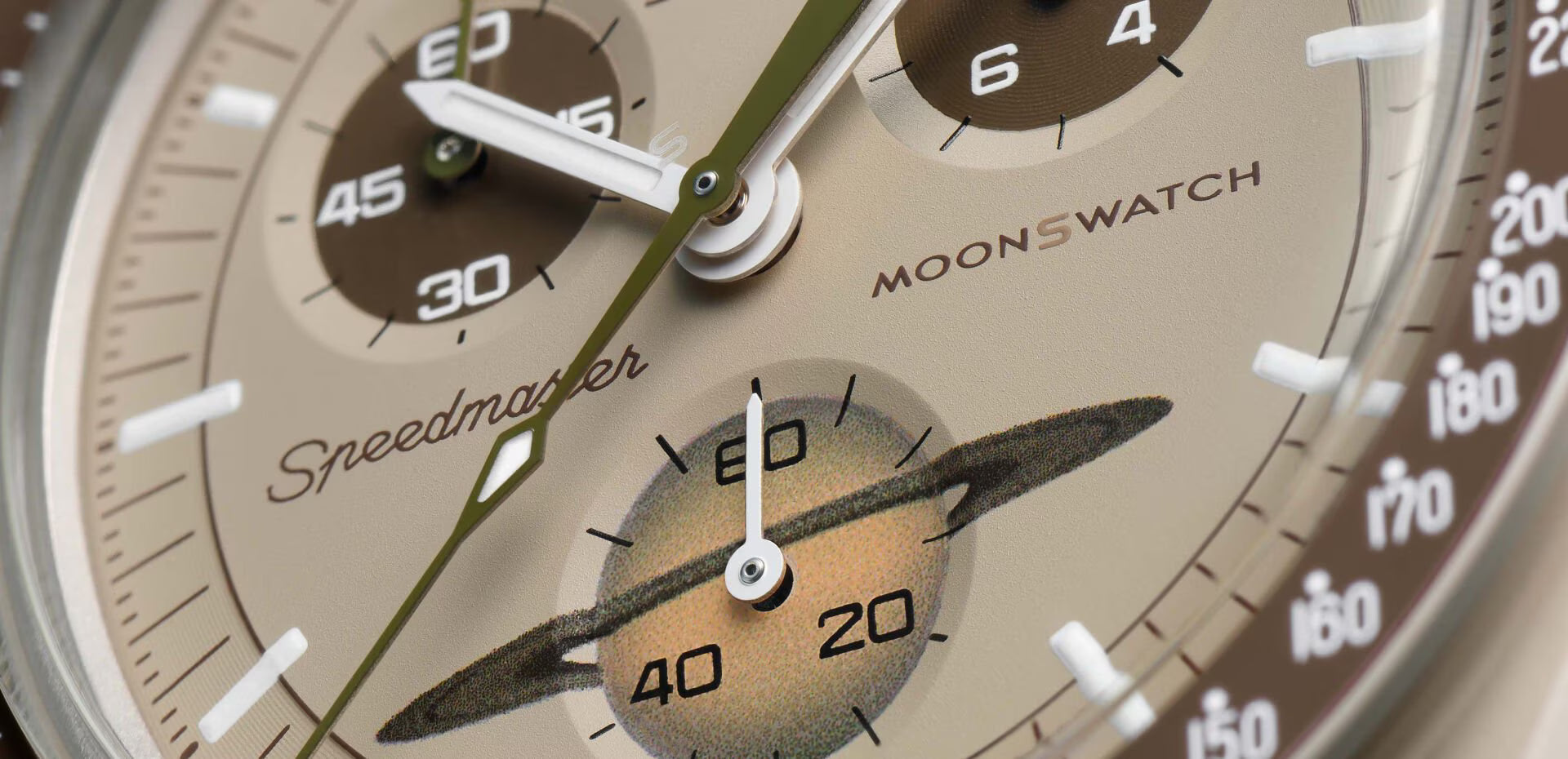 Swatch x Omega MoonSwatch Mission to Saturn SO33T100 – Cronografo quarzo Bioceramic 42mm beige/taupe