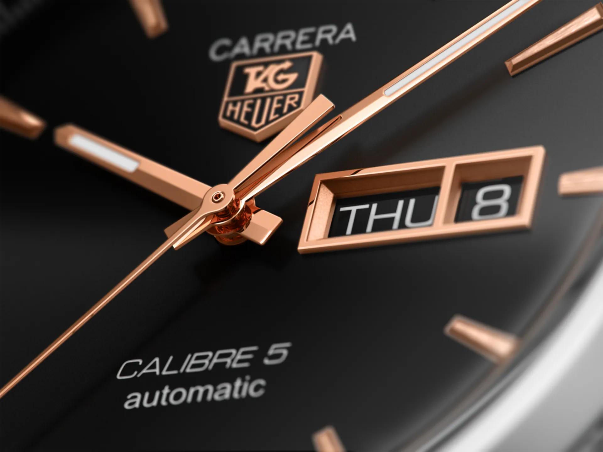 TAG Heuer Carrera – Automatico Swiss Made, Nero/Oro Rosa, 41mm – WAR201C.BA0723