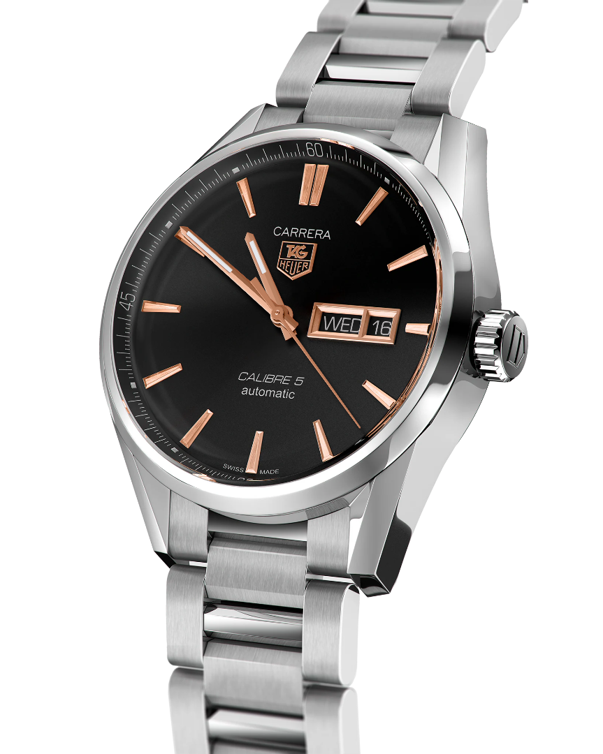 TAG Heuer Carrera – Automatico Swiss Made, Nero/Oro Rosa, 41mm – WAR201C.BA0723