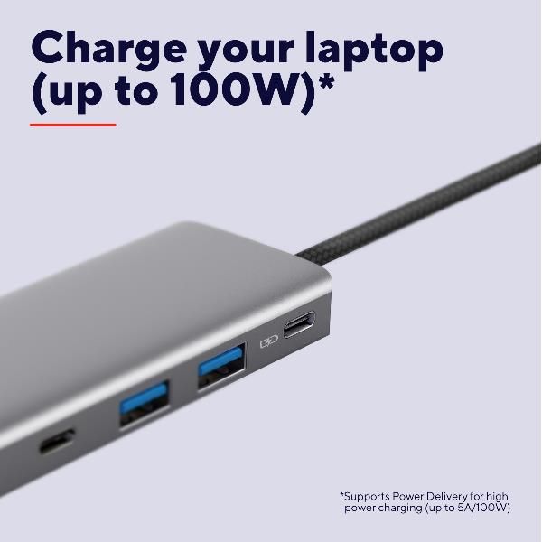 ADATTATORE DOCKING STATION MULTIPORT 7 IN 1, 2 HDMI 4K (60HZ)+ 1 DP 4K (60HZ)+ 2 USB-A 3.2 + 1 USB-C PD - TRUST DALYX 7-IN-1 - ALLUMINIO [25661]