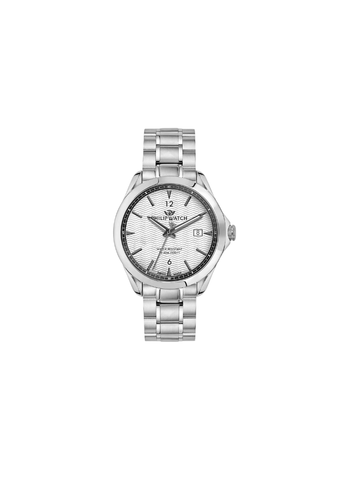 Philip Watch R8253165007 – Solo tempo automatico Swiss Made, bianco, cassa 41mm