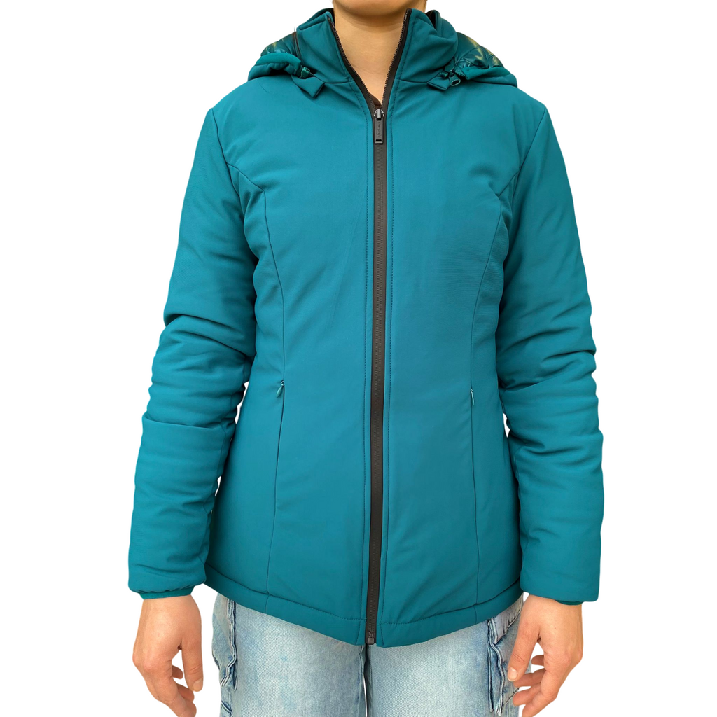 Trez Giacca da donna con cappuccio staccabile JUSTICE-1001 M47130 291 verde smeraldo