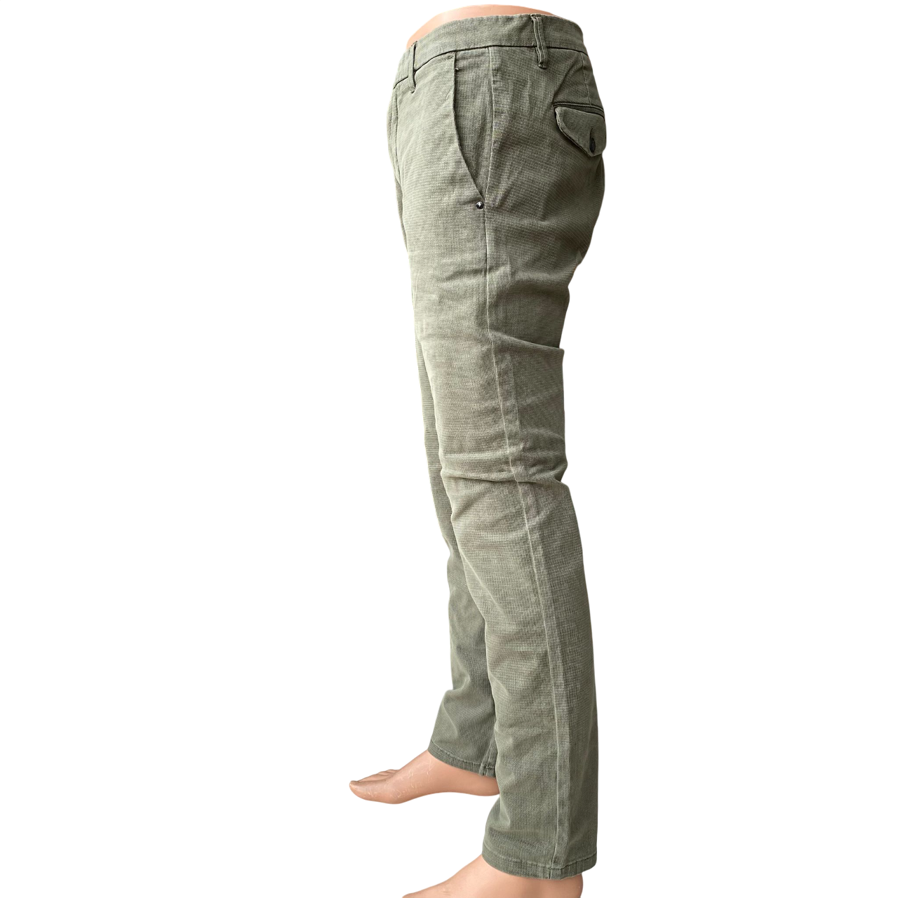 Trez Pantalone Uomo Microfantasia M49604 340 Verde Slim Fit