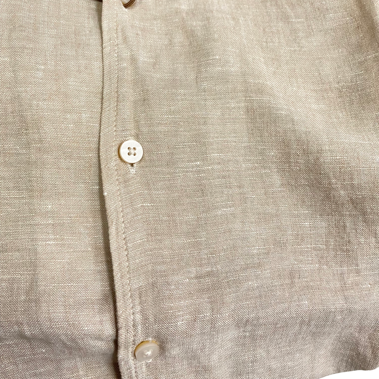 Trez - Camicia Manica Corta Uomo Misto Lino Beige - Cocco-1217 M49026-384