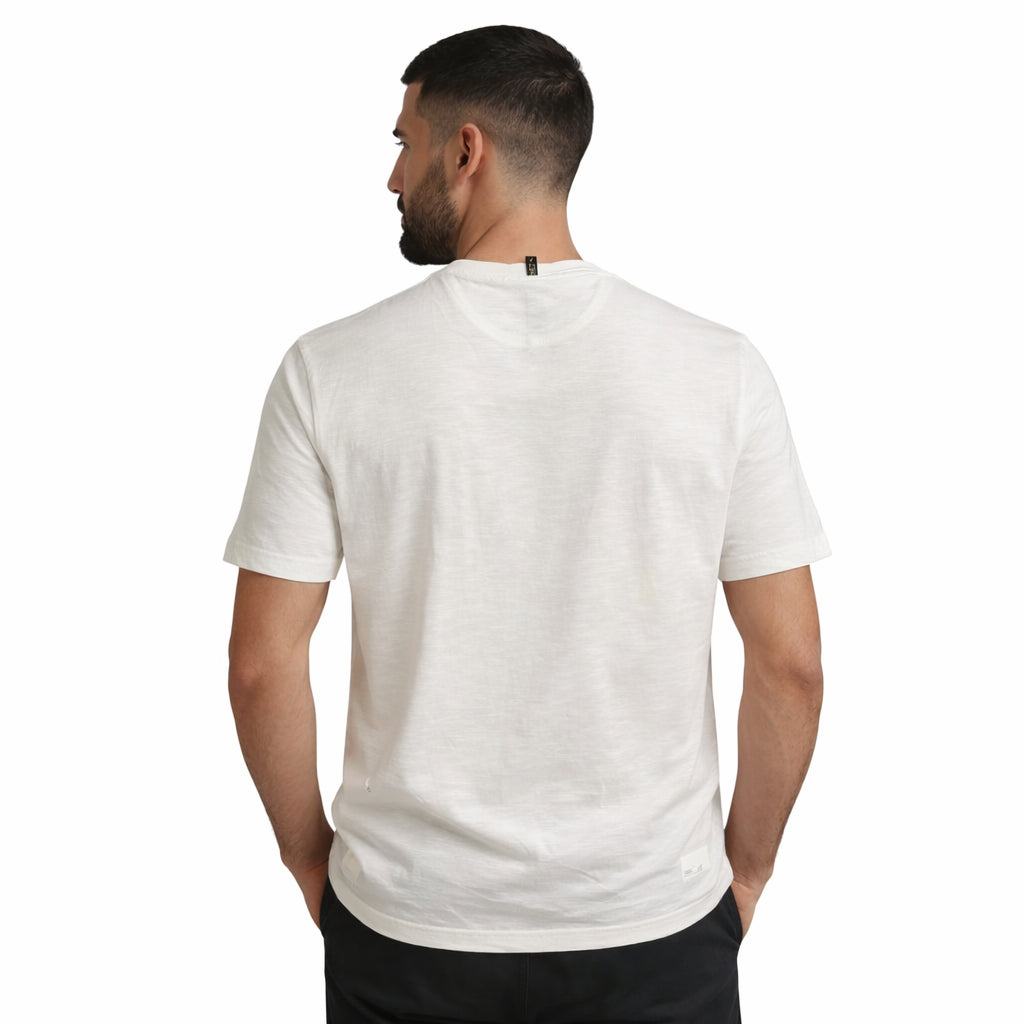 Trez T-shirt Uomo Cotone Fiammato Bianco M49983 101