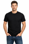 Trez T-shirt Uomo Cotone Fiammato Nera - M49983/261