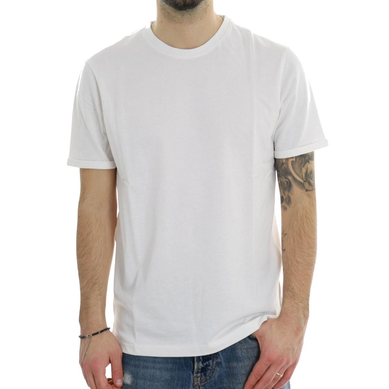 Trez maglia manica corta in cotone pique Tasik-PC M49046 102 bianco