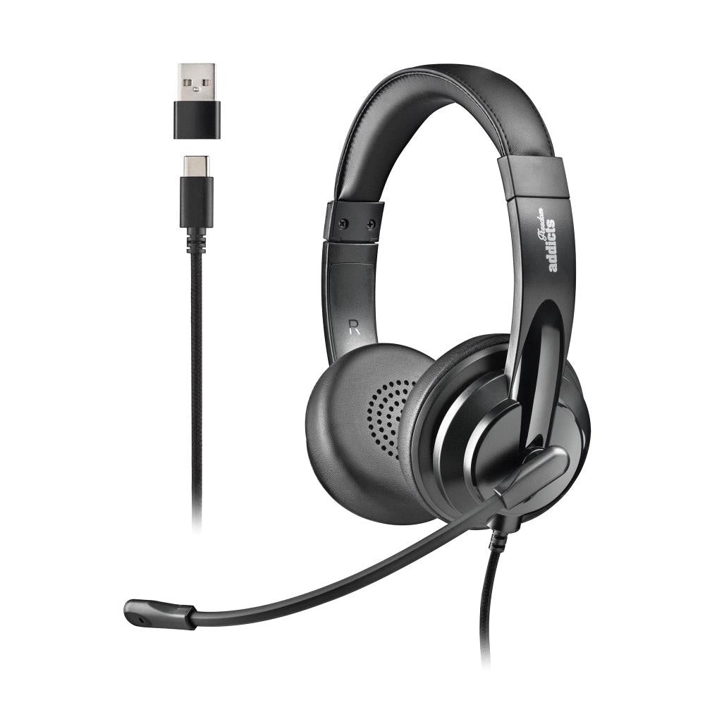 NGS CUFFIE STEREO USB-C CON CONTROLLO DEL VOLUME E ADATTATORE USB [VOX605USBC]