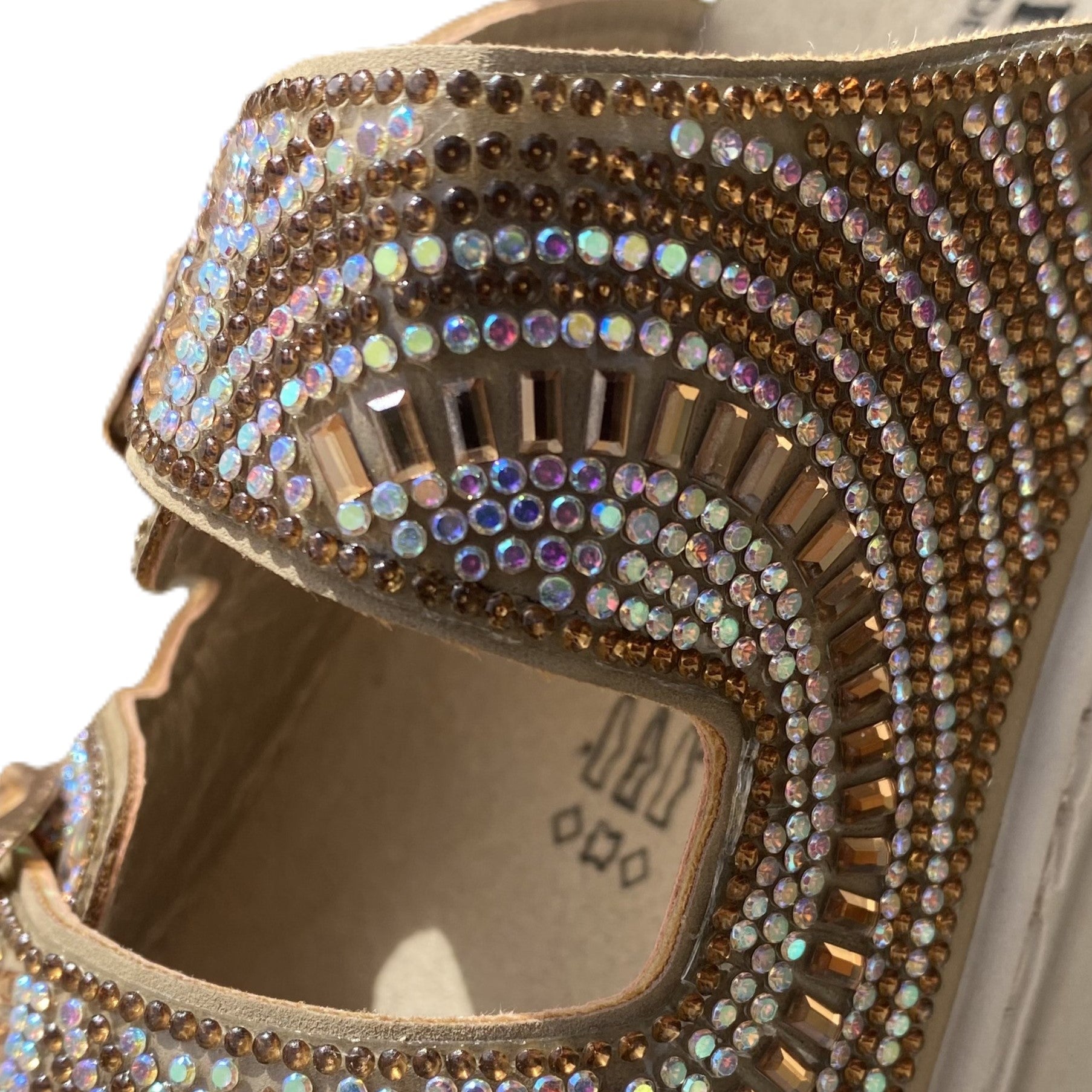 Valleverde Sandalo Ciabatta Donna Bronzo con Strass - 55603