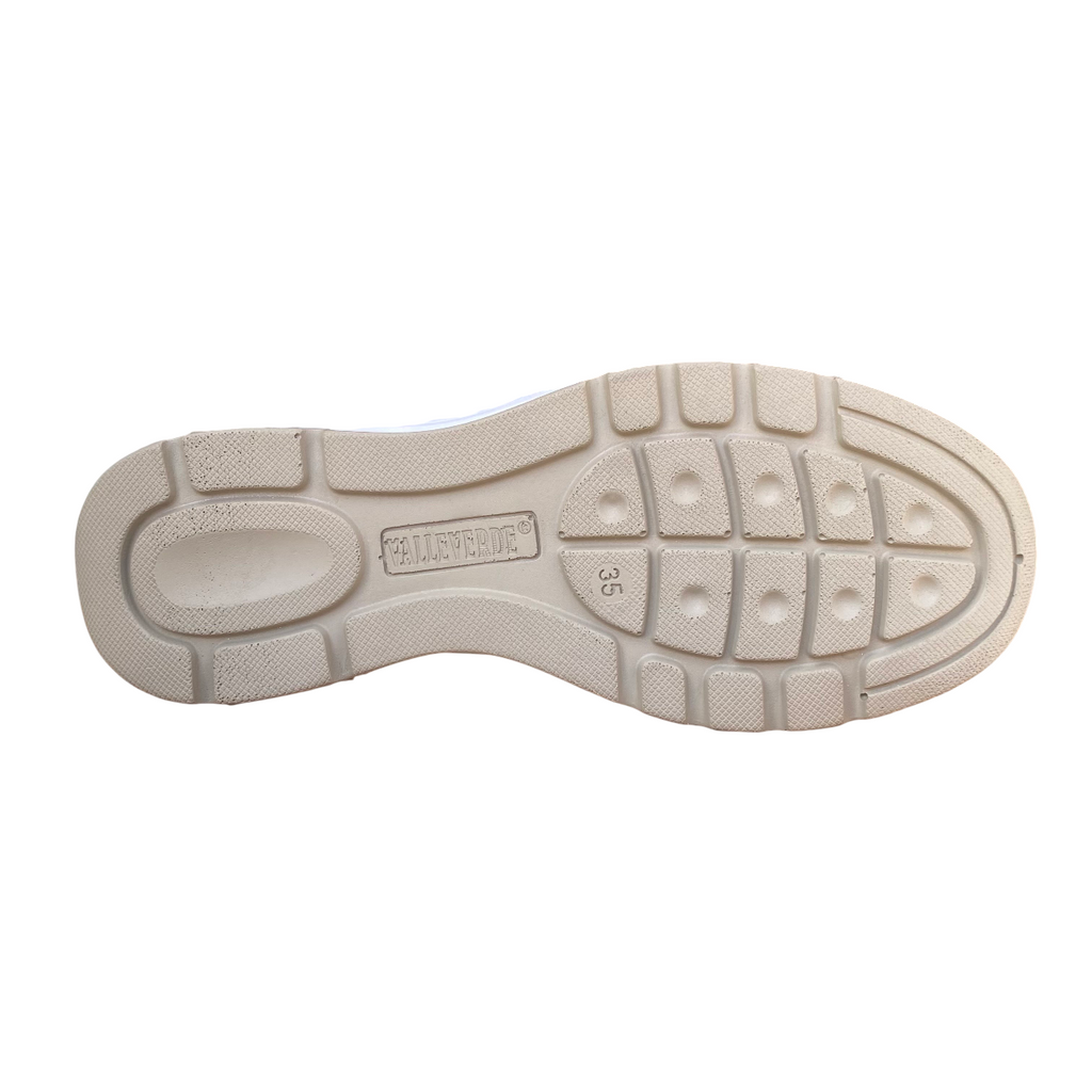 Valleverde scarpa sneakers da donna con laccio e zip 36061 bianco-oro