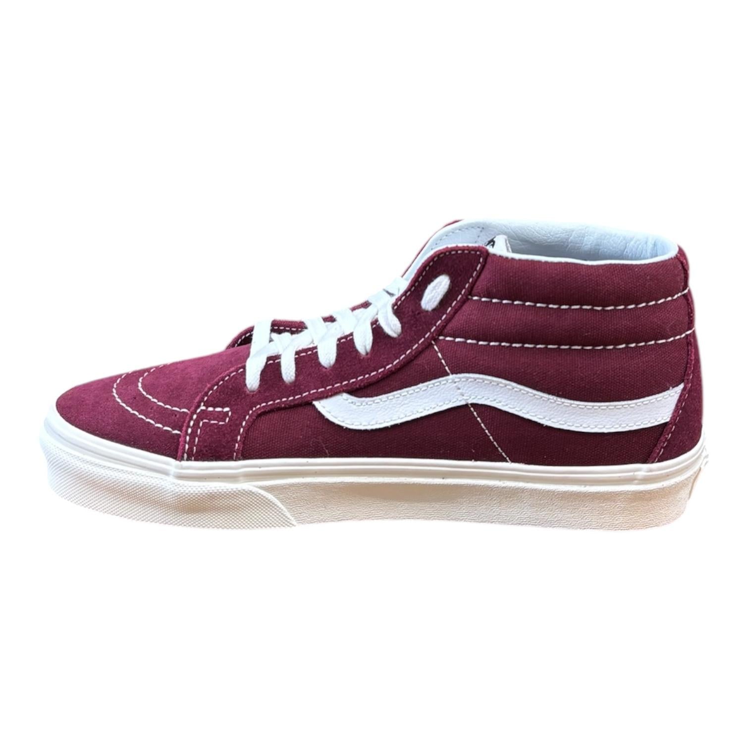 Vans Sk8-Mid Reissue VN0A3MV8U8M Pelle bordeaux-bianco
