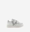 Victoria Sneakers Bambina 1124106 Bianco Glitter Strappo Effetto Pelle