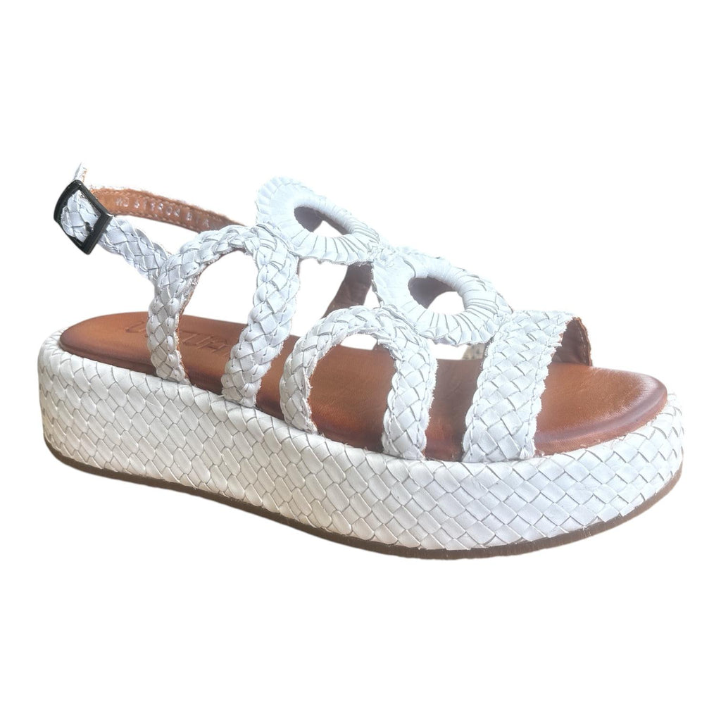 Vueva Sandalo Donna Intrecciato con Zeppa Bianco - WD511R04