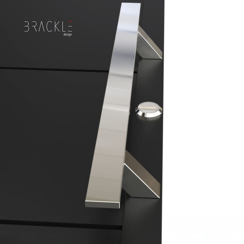 Maniglione per Porte MOD.301 Rettangolare Zancato In Acciaio Inox
