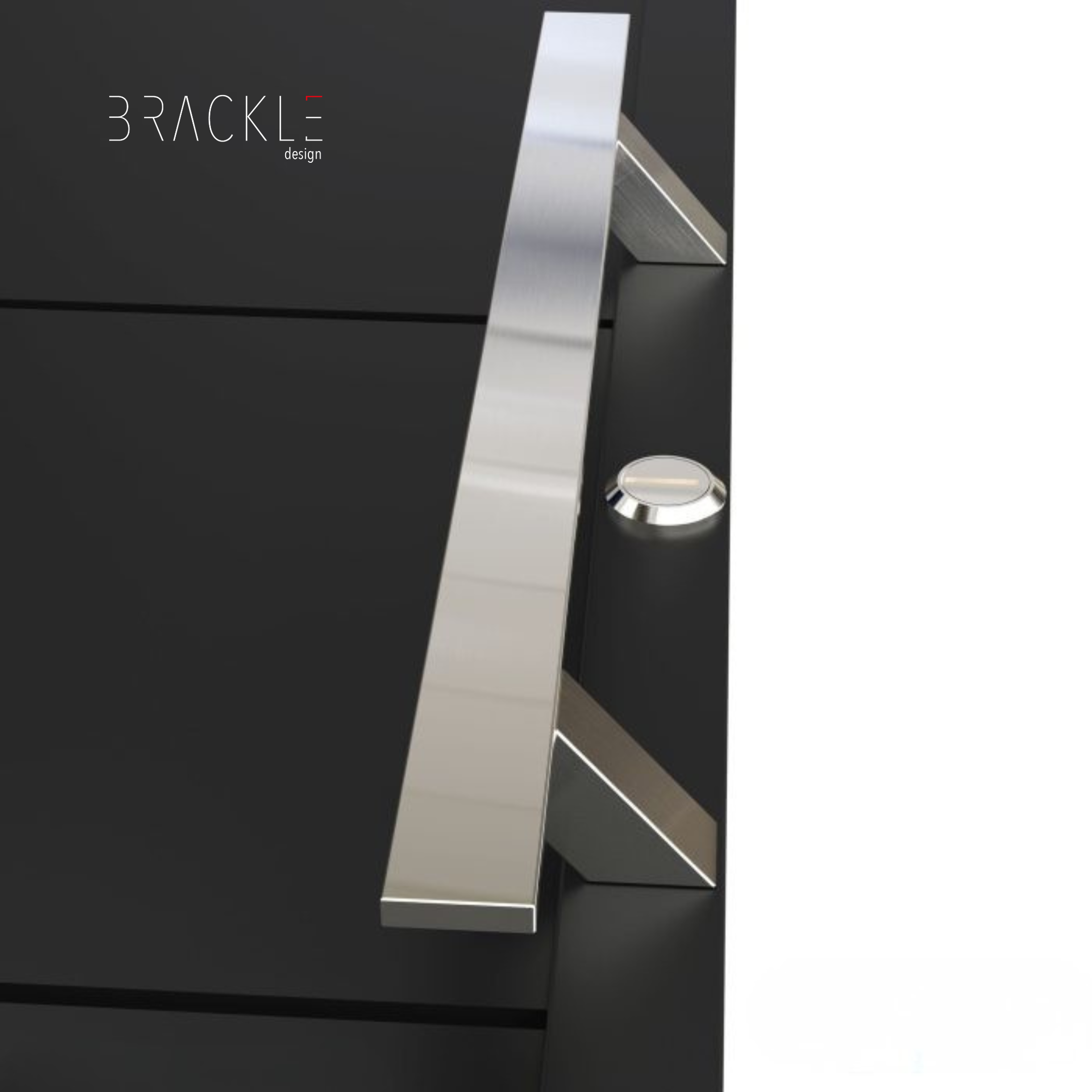 Maniglione per Porte MOD.301 Rettangolare Zancato In Acciaio Inox