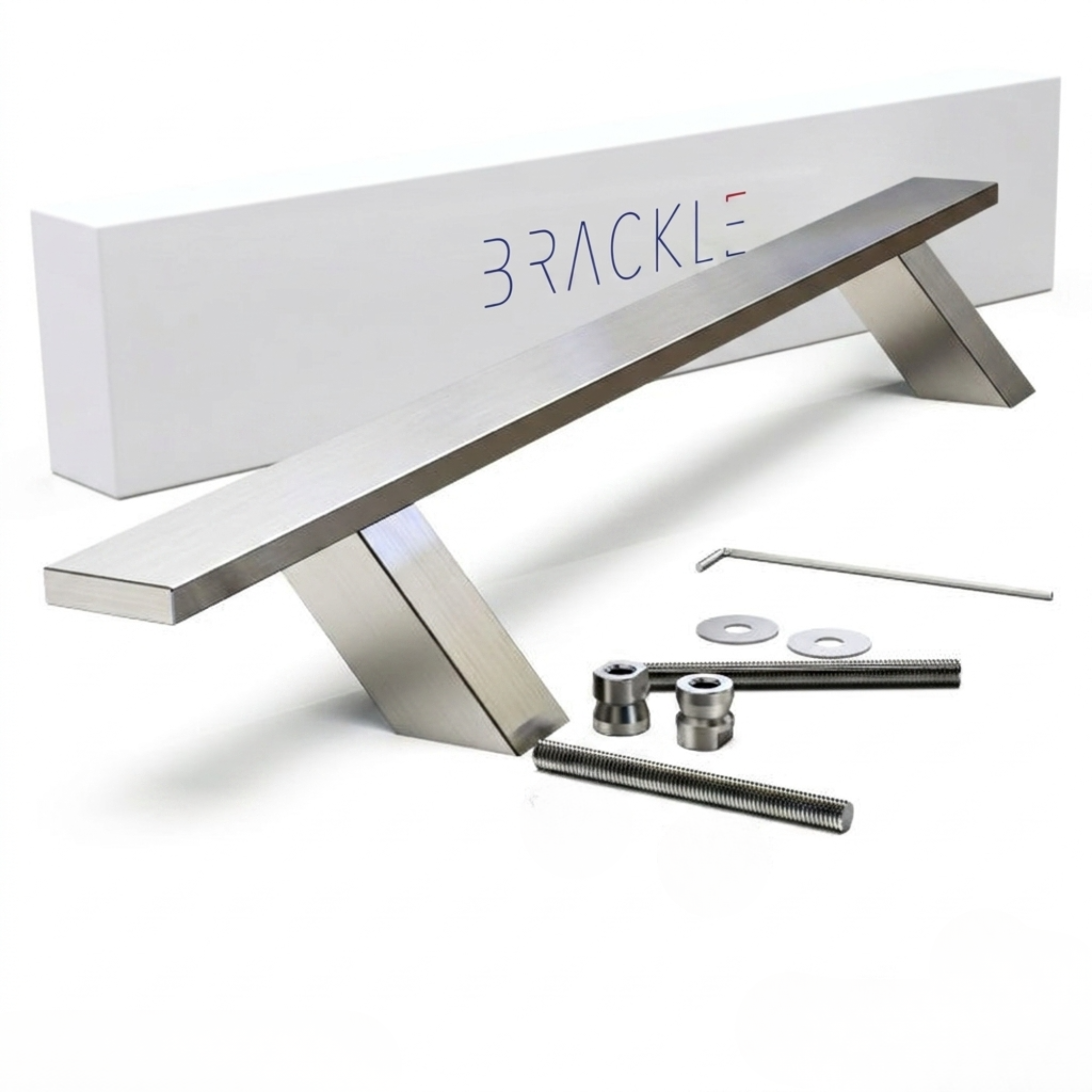 Maniglione per Porte MOD.301 Rettangolare Zancato In Acciaio Inox