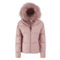 Yes Zee piumino trapuntato da ragazza a doppiopetto con cappuccio e pelliccia J016 QVJJ  0406 rosa antico