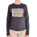Yes Zee Maglietta Donna 1461 con Brillantini – T-Shirt Nero