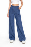 Griffai Pantapalazzo Chambray Donna DGO7970 Blu Elastico Vita PE26