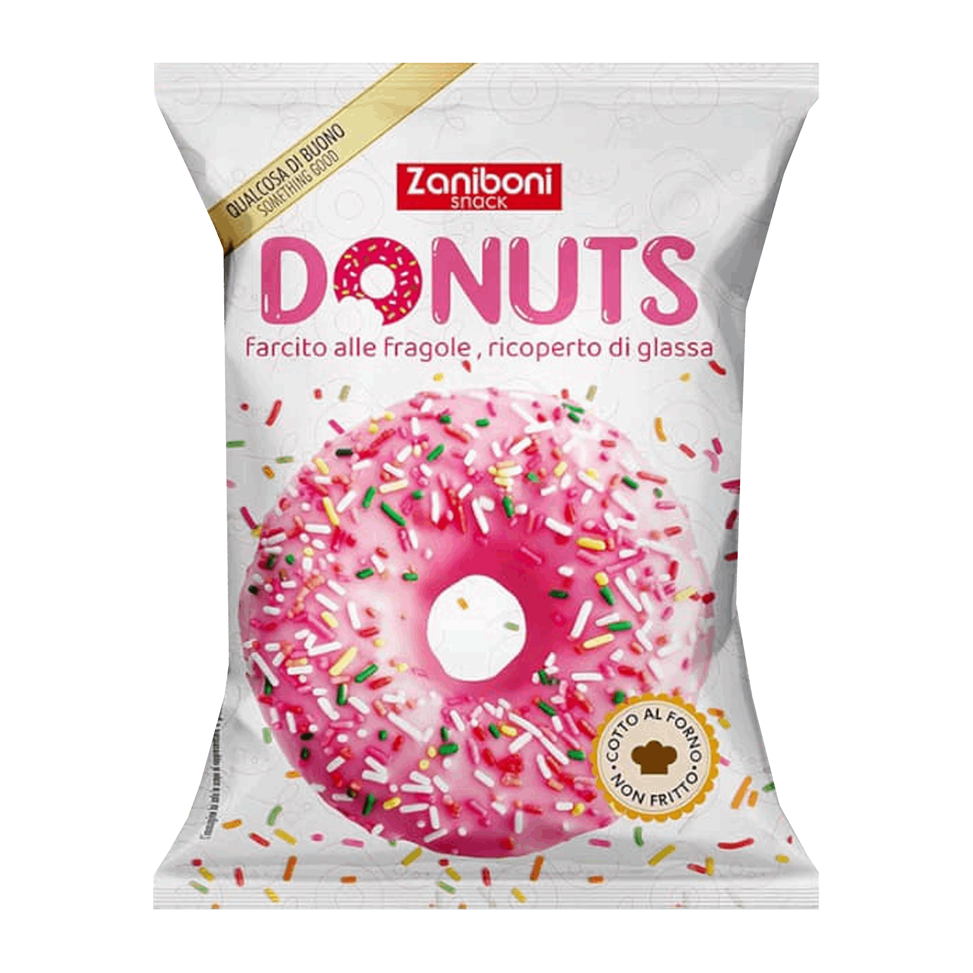 Donuts alla fragola da 60gr - Confezione da 18 pezzi