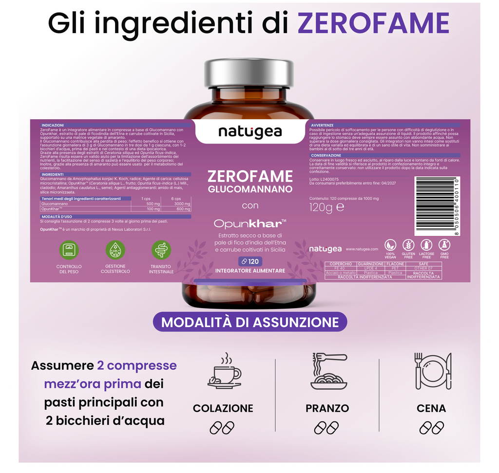 Glucomannano ZEROFAME® con Opunkhar®