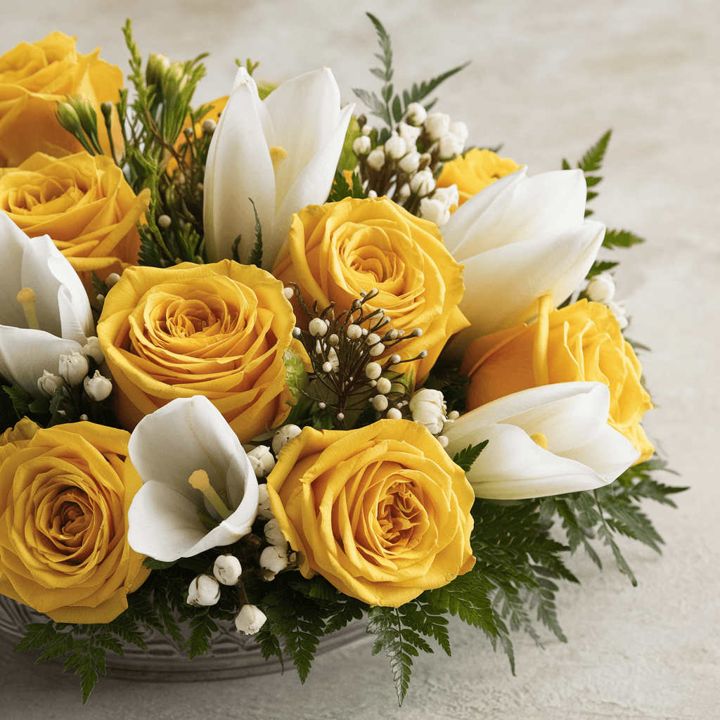 LUMINOSA MEMORIA – Rose Gialle e Fiori Bianchi