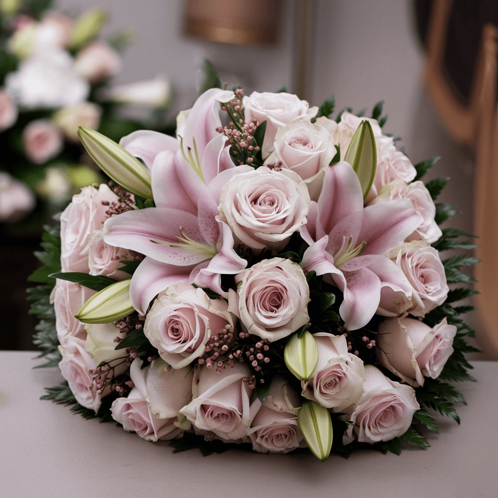 ETERNO ABBRACCIO – Rose Rosa e Lilium (Toni Delicati di Rosa)
