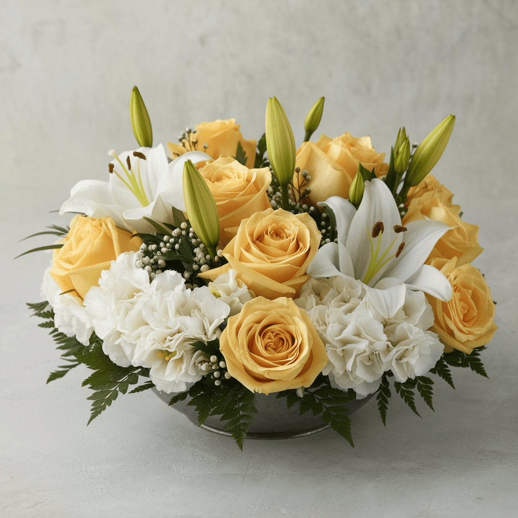 LUMINOSA MEMORIA – Rose Gialle e Fiori Bianchi