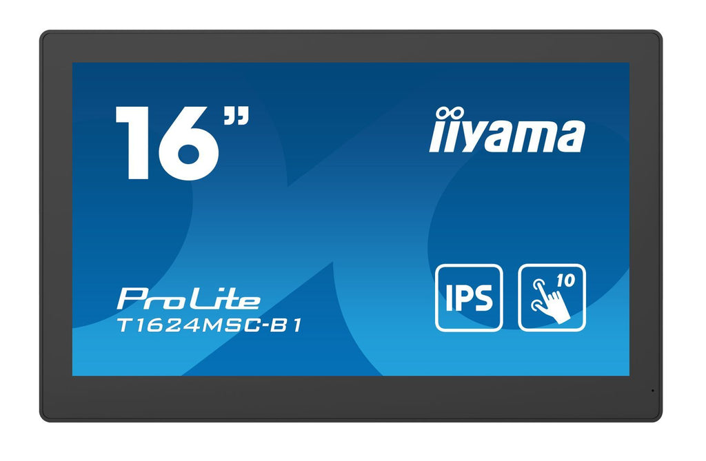 iiyama T1624MSC-B1 visualizzatore di messaggi Pannello piatto interattivo 39,6 cm (15.6") LCD 450 cd/m Full HD Nero Touch screen 24/7 [T1624MSC-B1]