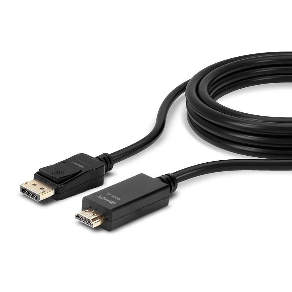 Lindy 36924 cavo di interfaccia e adattatore Diplayport HDMI Nero [LINDY36924]