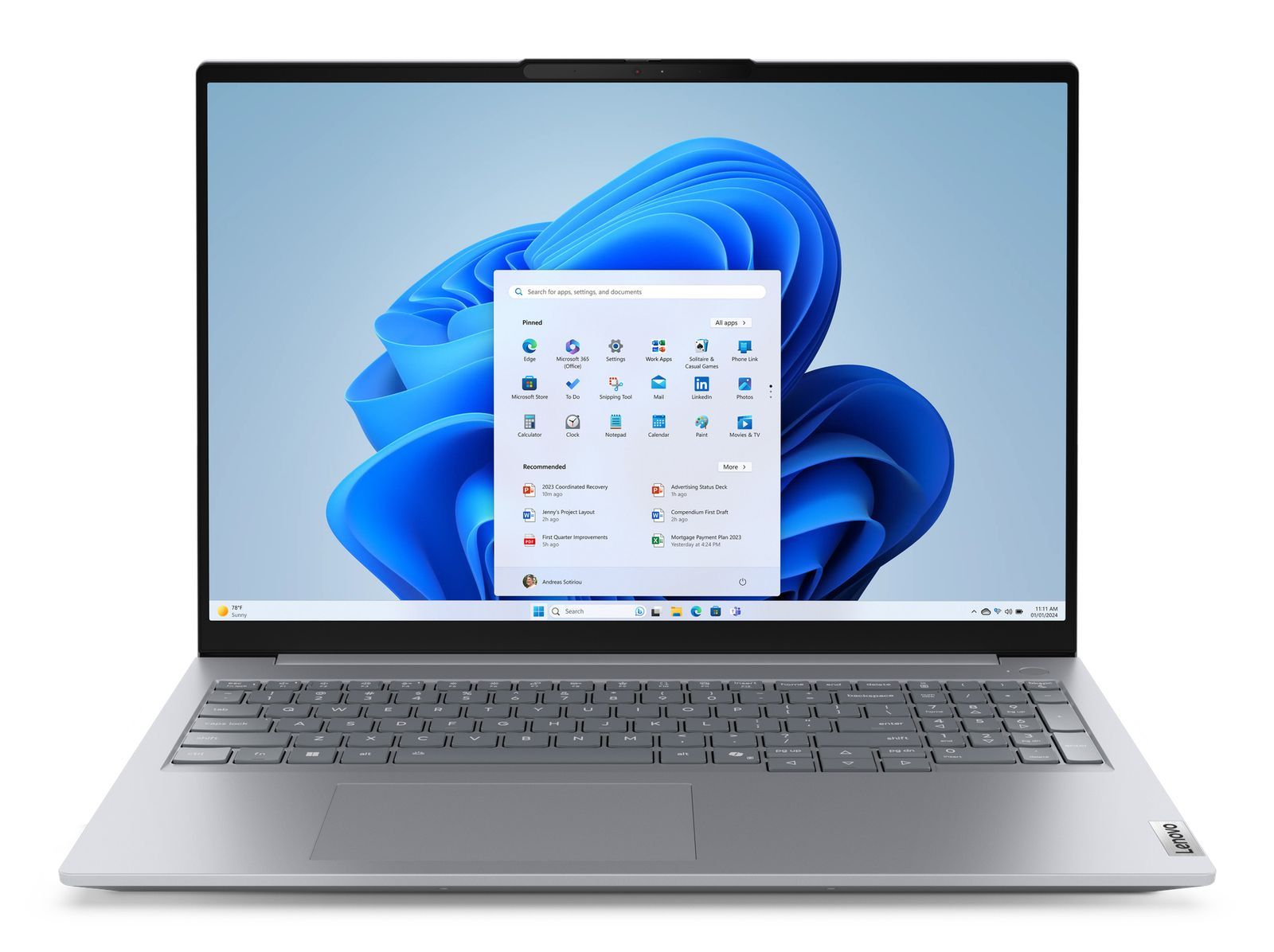 Lenovo ThinkBook 16 Intel Core Ultra 7 255H Computer portatile 40,6 cm (16") WUXGA 32 GB DDR5-SDRAM 1 TB SSD Wi-Fi 6E (802.11ax) Windows 11 Pro Italiano Grigio [21SK007KIX]