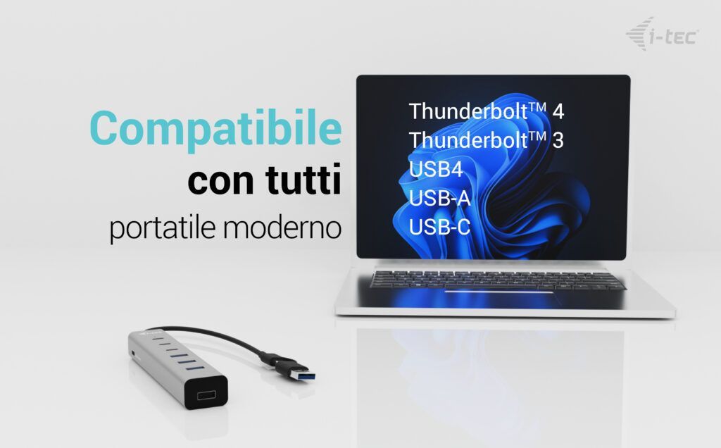 i-tec USB-C/USB-A Charging Metal HUB 7 port (3x USB-C, 4x USB-A) [CAHUBMETAL7]