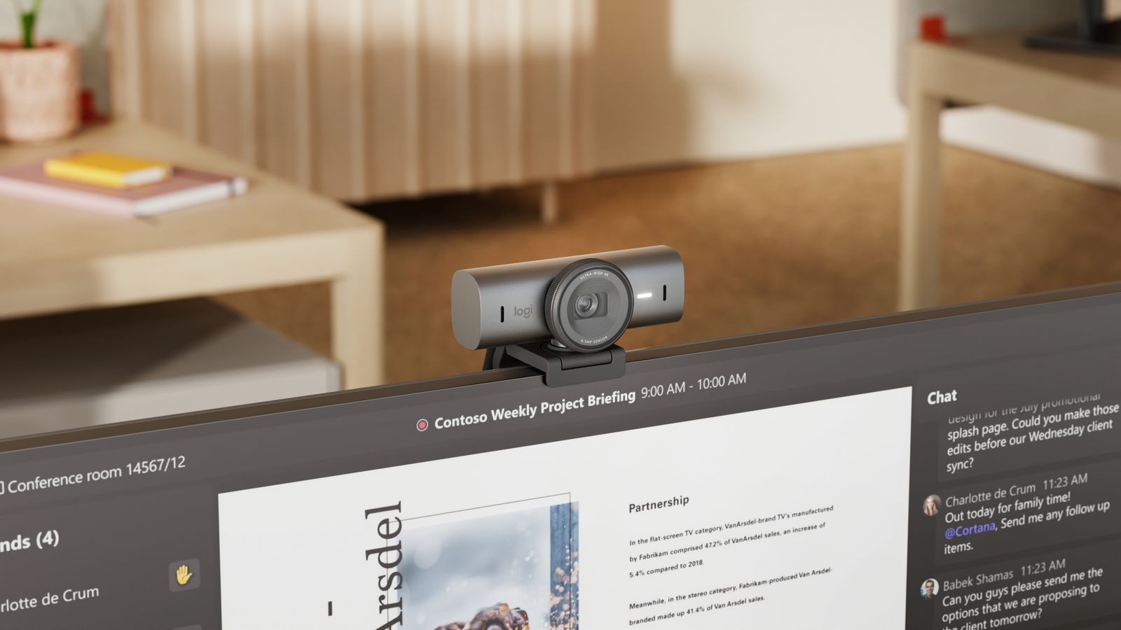 Logitech 960-001530 webcam 8,5 MP 4096 x 2160 Pixel USB 3.2 Gen 1 (3.1 Gen 1) Alluminio, Nero [960-001530]